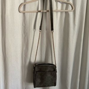 Gray crossbody bag